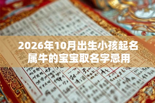 2026年10月出生小孩起名 属牛的宝宝取名字忌用 2026年10月出生小孩起名 属牛的宝宝取名字忌用