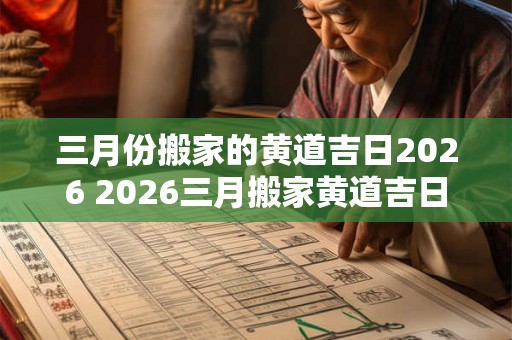 三月份搬家的黄道吉日2026 2026三月搬家黄道吉日