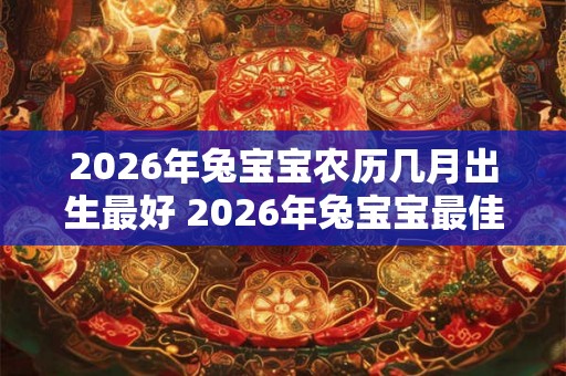 2026年兔宝宝农历几月出生最好 2026年兔宝宝最佳出生农月
