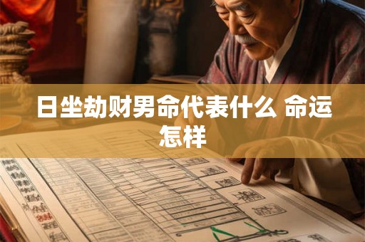 日坐劫财男命代表什么 命运怎样