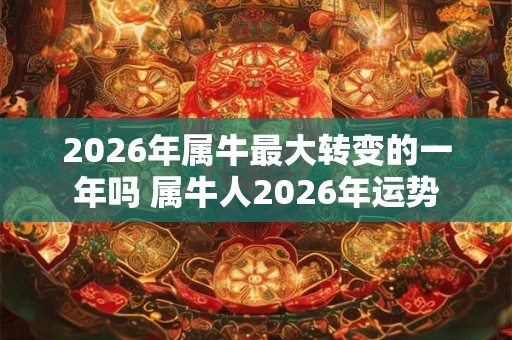 2026年属牛最大转变的一年吗 属牛人2026年运势