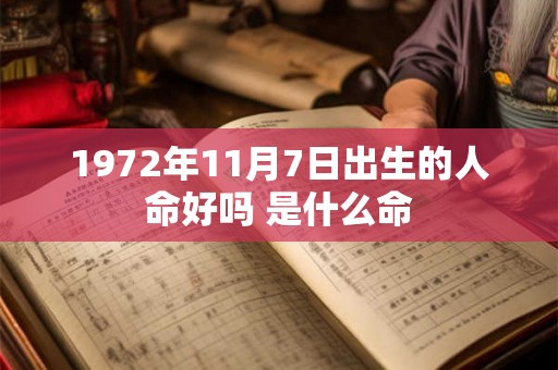 1972年11月7日出生的人命好吗 是什么命