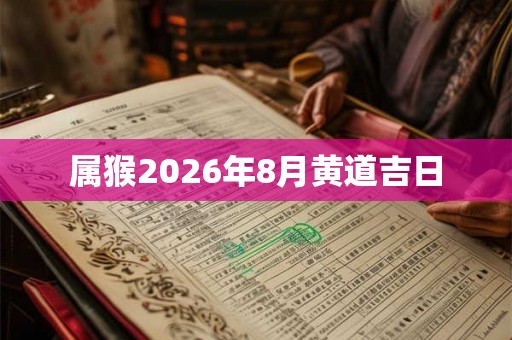 属猴2026年8月黄道吉日 属猴2026年8月黄道吉日
