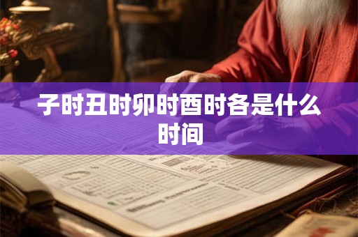 子时丑时卯时酉时各是什么时间