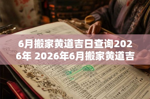 6月搬家黄道吉日查询2026年 2026年6月搬家黄道吉日查询