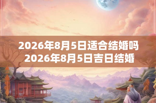 2026年8月5日适合结婚吗 2026年8月5日吉日结婚