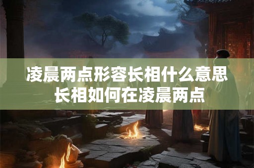 凌晨两点形容长相什么意思 长相如何在凌晨两点