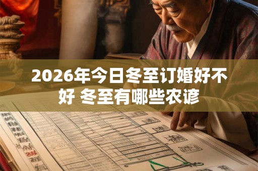 2026年今日冬至订婚好不好 冬至有哪些农谚