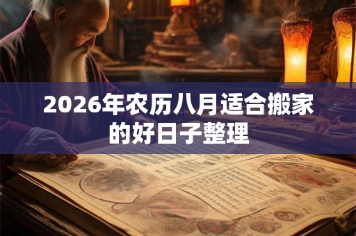 2026年农历八月适合搬家的好日子整理