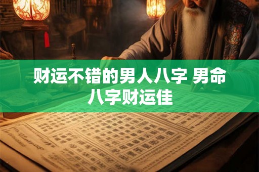 财运不错的男人八字 男命八字财运佳