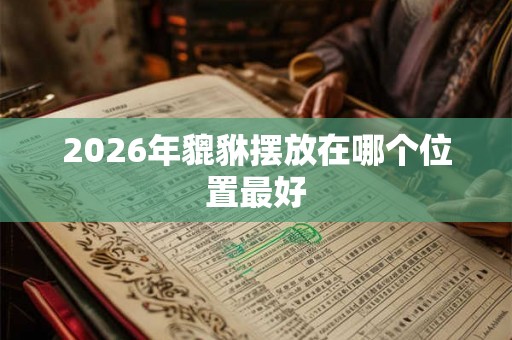 2026年貔貅摆放在哪个位置最好