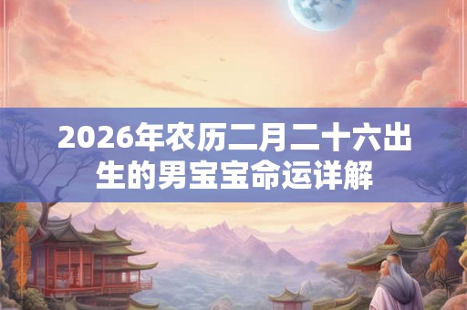 2026年农历二月二十六出生的男宝宝命运详解