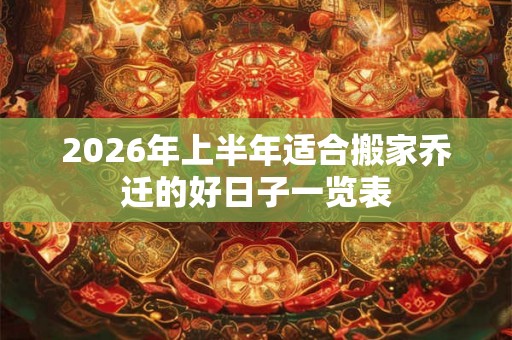 2026年上半年适合搬家乔迁的好日子一览表 2026年上半年适合搬家乔迁的好日子一览表