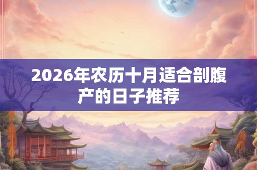 2026年农历十月适合剖腹产的日子推荐