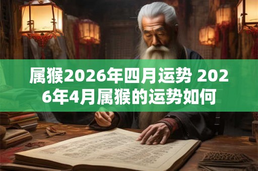 属猴2026年四月运势 2026年4月属猴的运势如何
