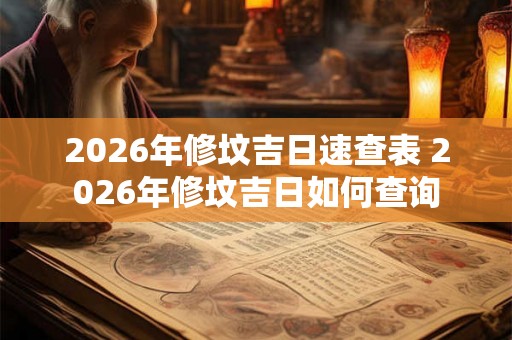 2026年修坟吉日速查表 2026年修坟吉日如何查询 2026年修坟吉日速查表 2026年修坟吉日如何查询