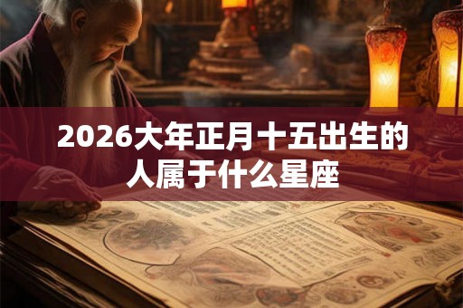 2026大年正月十五出生的人属于什么星座
