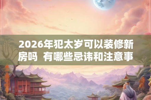 2026年犯太岁可以装修新房吗  有哪些忌讳和注意事项