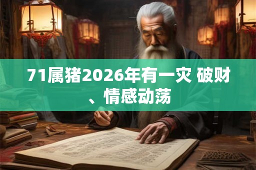 71属猪2026年有一灾 破财、情感动荡