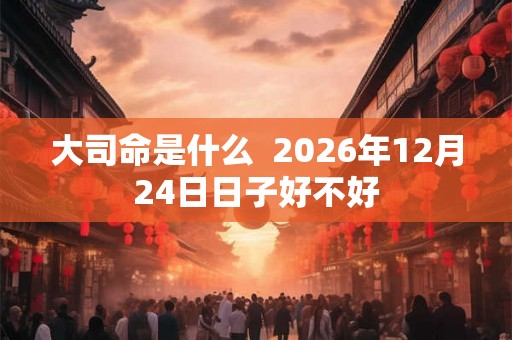 大司命是什么  2026年12月24日日子好不好