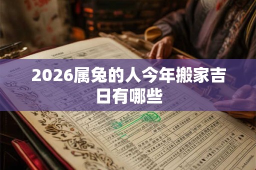 2026属兔的人今年搬家吉日有哪些