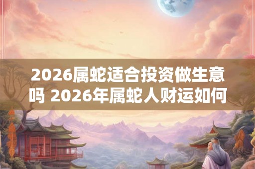 2026属蛇适合投资做生意吗 2026年属蛇人财运如何