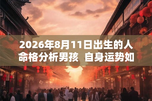 2026年8月11日出生的人命格分析男孩  自身运势如何