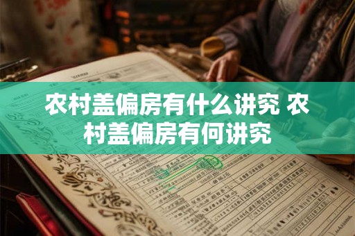 农村盖偏房有什么讲究 农村盖偏房有何讲究