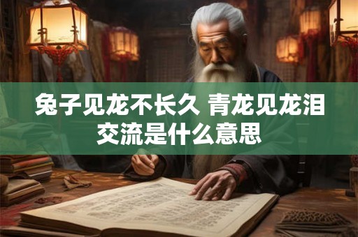 兔子见龙不长久 青龙见龙泪交流是什么意思