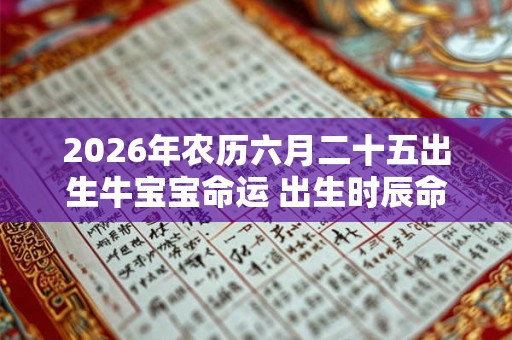 2026年农历六月二十五出生牛宝宝命运 出生时辰命运一览