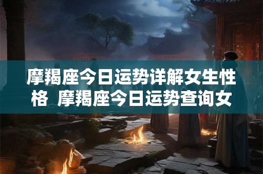 摩羯座今日运势详解女生性格  摩羯座今日运势查询女星座屋