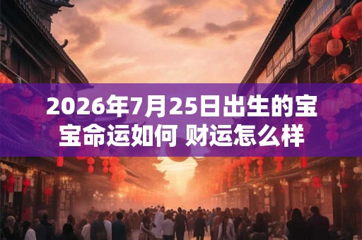 2026年7月25日出生的宝宝命运如何 财运怎么样