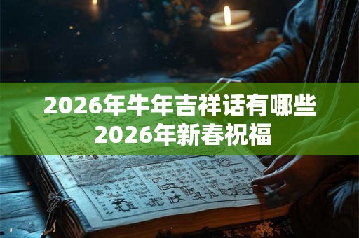 2026年牛年吉祥话有哪些 2026年新春祝福