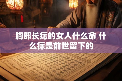 胸部长痣的女人什么命 什么痣是前世留下的