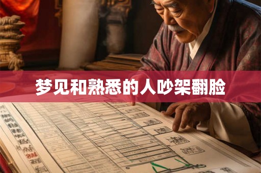梦见和熟悉的人吵架翻脸