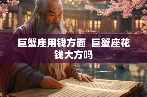 巨蟹座用钱方面  巨蟹座花钱大方吗