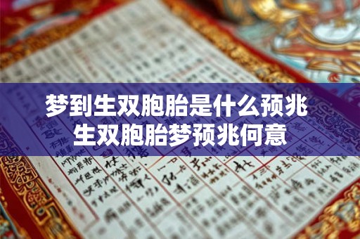 梦到生双胞胎是什么预兆 生双胞胎梦预兆何意