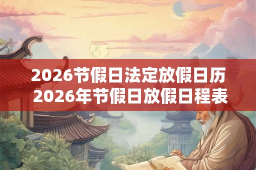 2026节假日法定放假日历 2026年节假日放假日程表