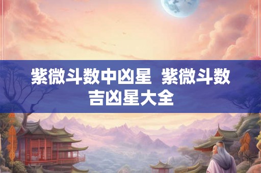 紫微斗数中凶星 紫微斗数吉凶星大全 紫微斗数中凶星 紫微斗数吉凶星大全