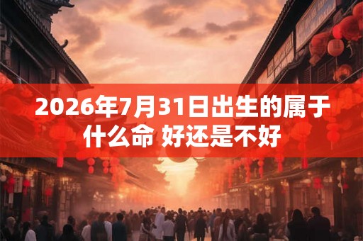 2026年7月31日出生的属于什么命 好还是不好