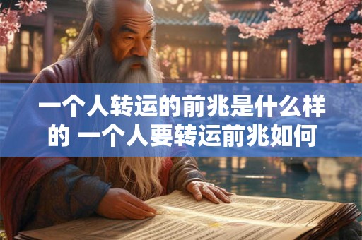一个人转运的前兆是什么样的 一个人要转运前兆如何 一个人转运的前兆是什么样的 一个人要转运前兆如何