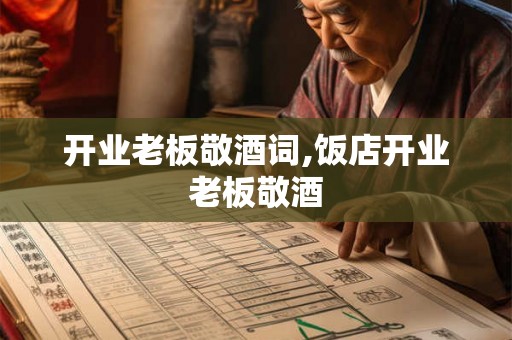 开业老板敬酒词,饭店开业老板敬酒