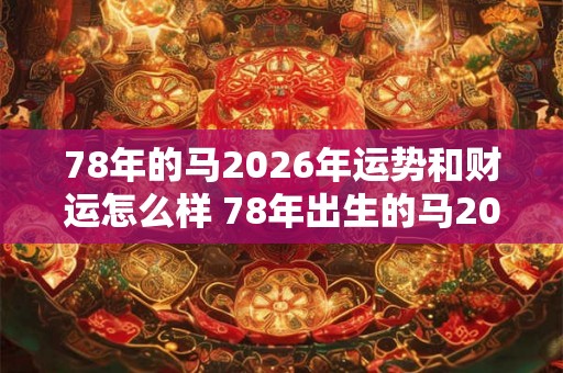 78年的马2026年运势和财运怎么样 78年出生的马2026年运财运如何 78年的马2026年运势和财运怎么样 78年出生的马2026年运财运如何