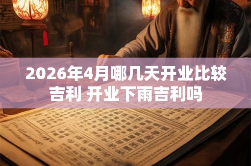 2026年4月哪几天开业比较吉利 开业下雨吉利吗 2026年4月哪几天开业比较吉利 开业下雨吉利吗