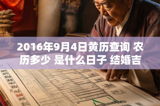 2016年9月4日黄历查询 农历多少 是什么日子 结婚吉时