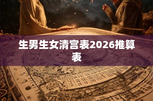 生男生女清宫表2026推算表