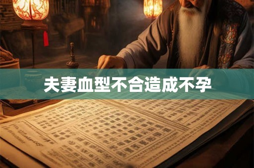 夫妻血型不合造成不孕