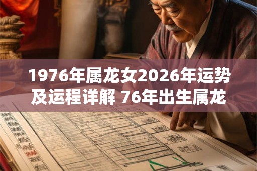 1976年属龙女2026年运势及运程详解 76年出生属龙人2026全年每月运势女性 1976年属龙女2026年运势及运程详解 76年出生属龙人2026全年每月运势女性