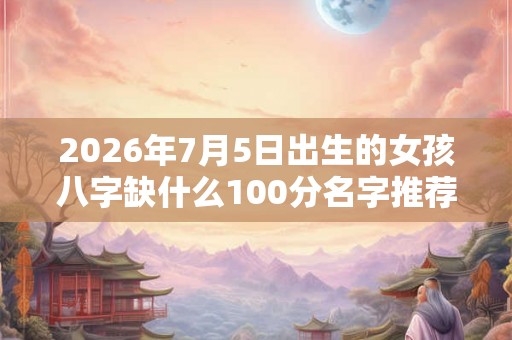 2026年7月5日出生的女孩八字缺什么100分名字推荐！