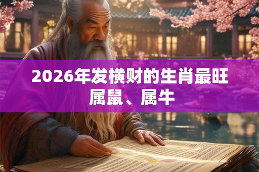 2026年发横财的生肖最旺 属鼠、属牛
